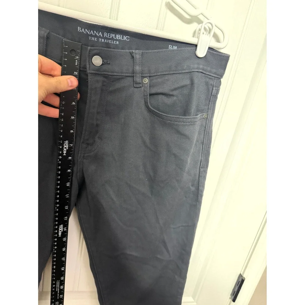 Banana Republic Pants Mens 34x34 The Traveler Slim Gray Stretch EUC